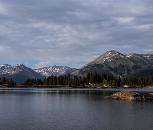 Preview wallpaper lake, mountains, landscape, sky, nature