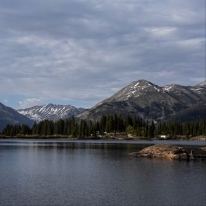 Preview wallpaper lake, mountains, landscape, sky, nature