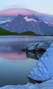 Preview wallpaper lake, mountains, landscape, nature, silence, blue