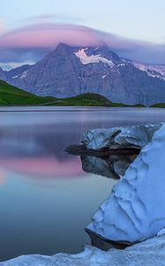 Preview wallpaper lake, mountains, landscape, nature, silence, blue