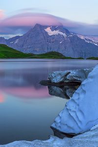 Preview wallpaper lake, mountains, landscape, nature, silence, blue