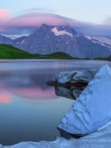 Preview wallpaper lake, mountains, landscape, nature, silence, blue