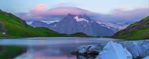 Preview wallpaper lake, mountains, landscape, nature, silence, blue