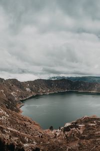 Preview wallpaper lake, mountains, landscape, pond, round