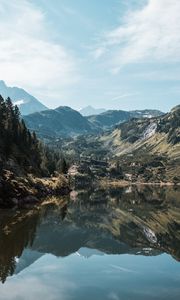 Preview wallpaper lake, mountains, landscape, water, reflection