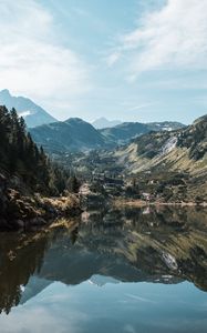 Preview wallpaper lake, mountains, landscape, water, reflection