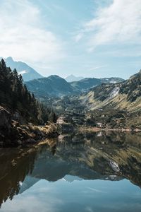 Preview wallpaper lake, mountains, landscape, water, reflection