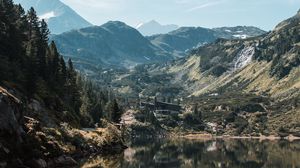 Preview wallpaper lake, mountains, landscape, water, reflection