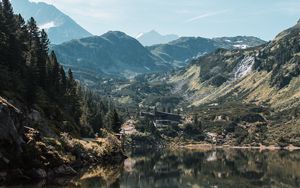 Preview wallpaper lake, mountains, landscape, water, reflection