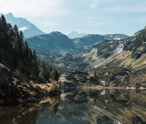 Preview wallpaper lake, mountains, landscape, water, reflection