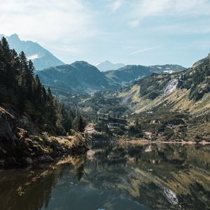 Preview wallpaper lake, mountains, landscape, water, reflection