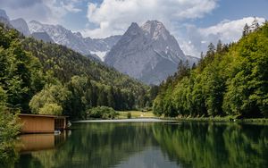 Preview wallpaper lake, mountains, landscape, trees, nature