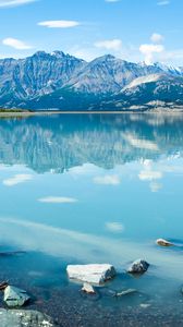 Preview wallpaper lake, mountains, landscape, reflection, blue