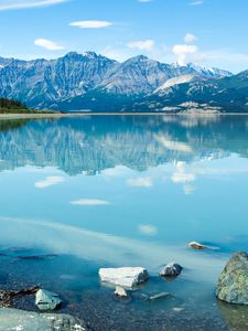 Preview wallpaper lake, mountains, landscape, reflection, blue