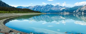 Preview wallpaper lake, mountains, landscape, reflection, blue