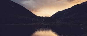 Preview wallpaper lake, mountains, landscape, nature, evening