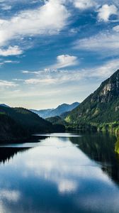 Preview wallpaper lake, mountains, reflection, summer