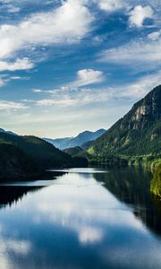 Preview wallpaper lake, mountains, reflection, summer