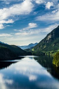 Preview wallpaper lake, mountains, reflection, summer