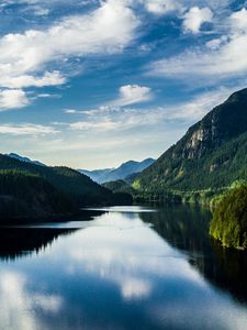 Preview wallpaper lake, mountains, reflection, summer