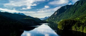 Preview wallpaper lake, mountains, reflection, summer