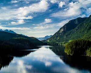 Preview wallpaper lake, mountains, reflection, summer