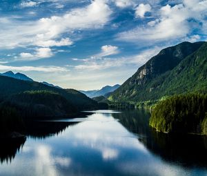 Preview wallpaper lake, mountains, reflection, summer
