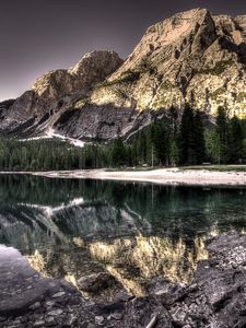 Preview wallpaper lake, mountains, reflection, hdr