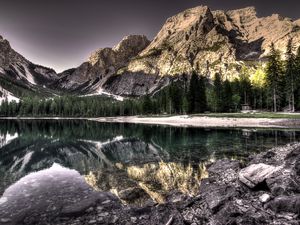 Preview wallpaper lake, mountains, reflection, hdr