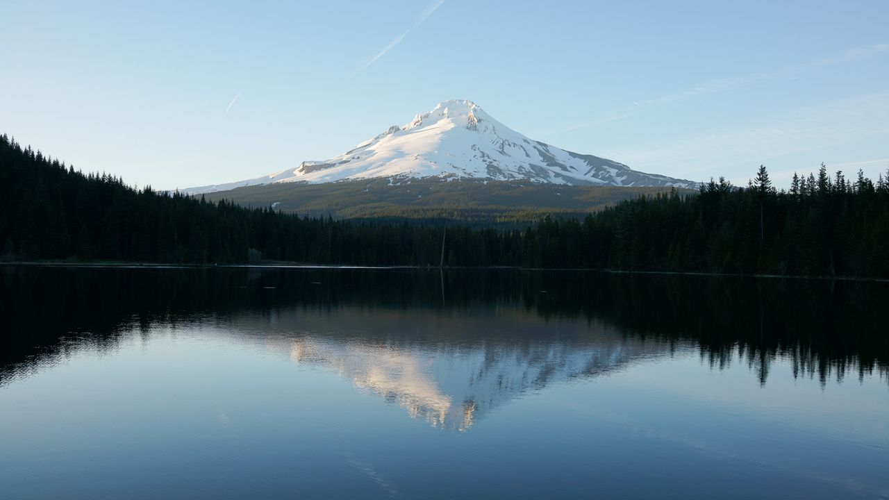 Wallpaper lake, mountains, reflection, sky