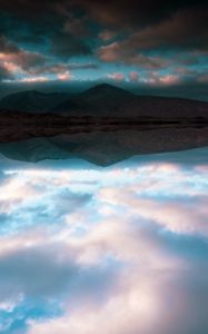 Preview wallpaper lake, mountains, reflection, clouds, landscape