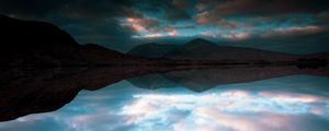 Preview wallpaper lake, mountains, reflection, clouds, landscape