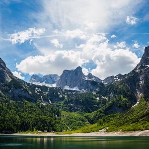 Preview wallpaper lake, mountains, rocks, forest