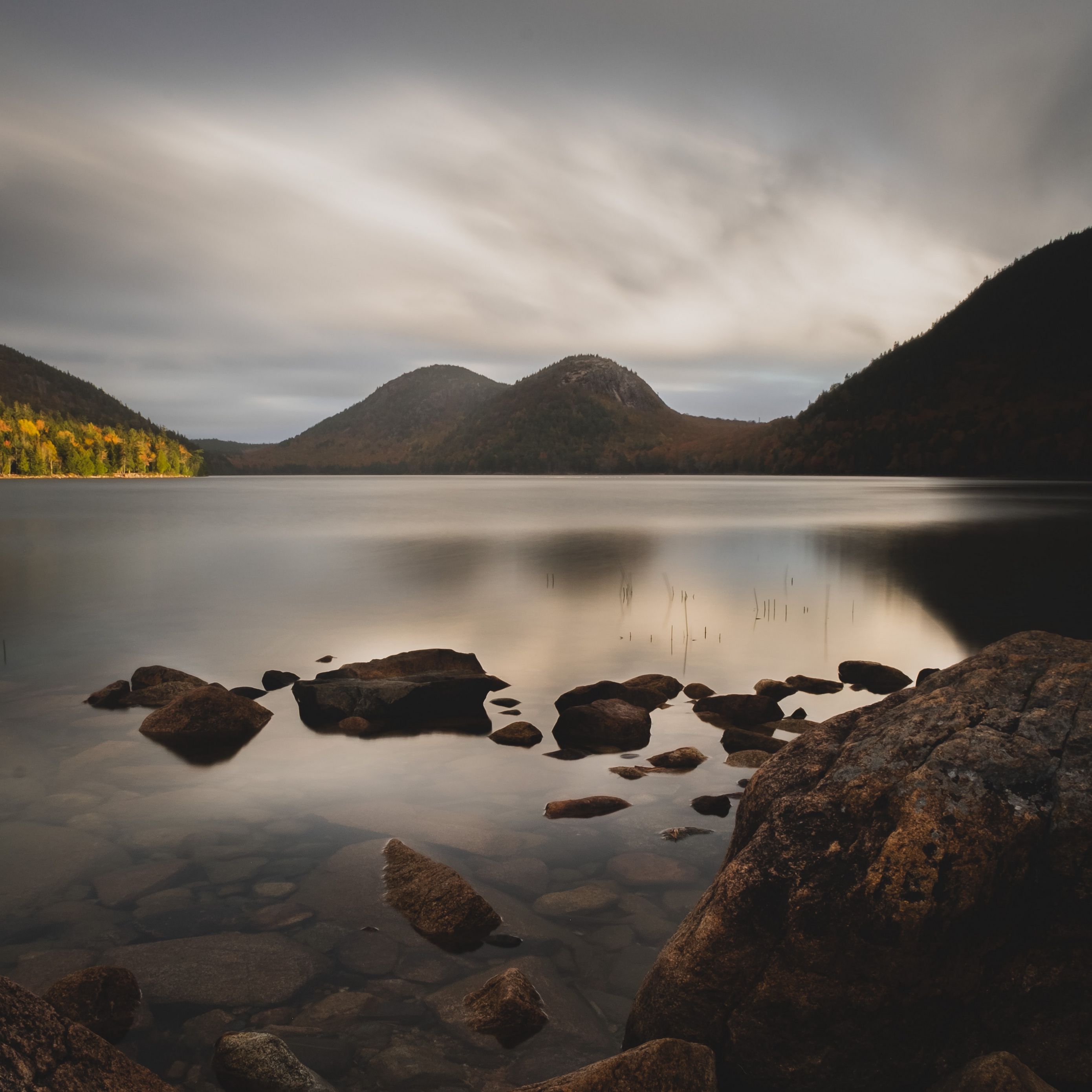 Download Wallpaper 2780x2780 Lake Mountains Rocks Stones Water 