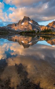 Preview wallpaper lake, mountains, rocks, sky, reflection