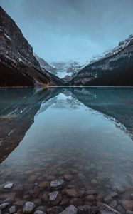 Preview wallpaper lake, mountains, shore, water, reflection