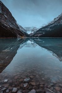 Preview wallpaper lake, mountains, shore, water, reflection