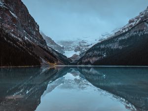 Preview wallpaper lake, mountains, shore, water, reflection
