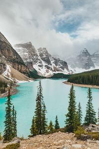 Preview wallpaper lake, mountains, shore, forest, landscape, valley