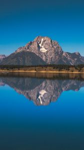 Preview wallpaper lake, mountains, shore, water, reflection, tranquility