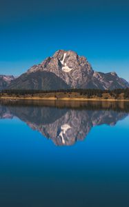 Preview wallpaper lake, mountains, shore, water, reflection, tranquility