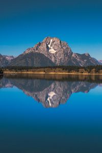 Preview wallpaper lake, mountains, shore, water, reflection, tranquility