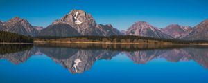 Preview wallpaper lake, mountains, shore, water, reflection, tranquility