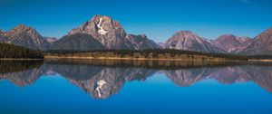 Preview wallpaper lake, mountains, shore, water, reflection, tranquility