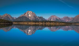 Preview wallpaper lake, mountains, shore, water, reflection, tranquility