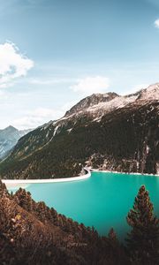 Preview wallpaper lake, mountains, slopes, trees, landscape