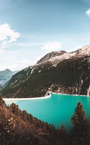 Preview wallpaper lake, mountains, slopes, trees, landscape