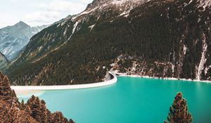 Preview wallpaper lake, mountains, slopes, trees, landscape