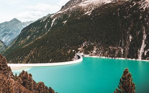 Preview wallpaper lake, mountains, slopes, trees, landscape