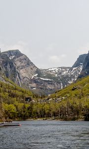 Preview wallpaper lake, mountains, slopes, nature